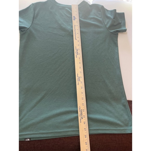 The North Face Womens Ribbed V Neck Short Sleeve T Shirt Green Size L - Picture 6 of 7